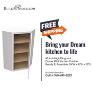 Order Now!! Discounted 42 Inch High Diagonal Corner Wall Kitchen Cabin